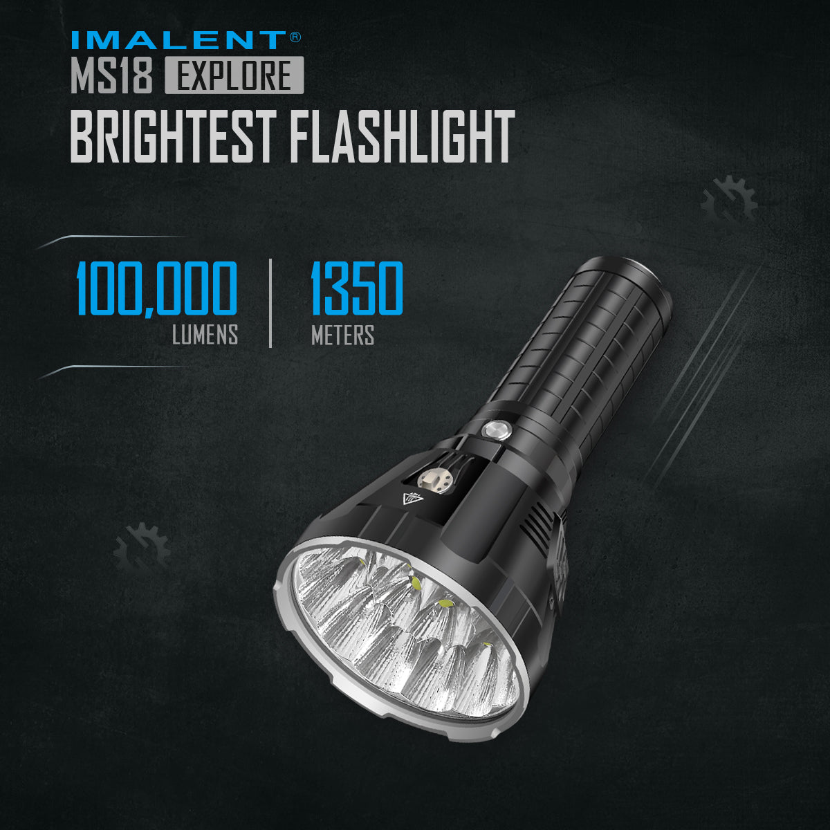 IMALENT MS18 Lampe de poche 100 000 lumens, 18 LED CREE XHP70.2