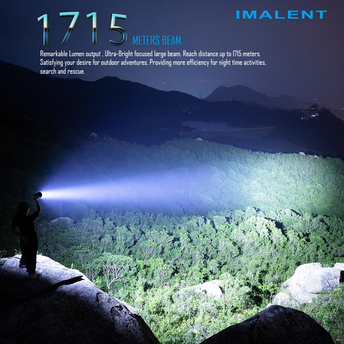 IMALENT MR90 Led Flashlight Spotlight and Floodlight Super Long