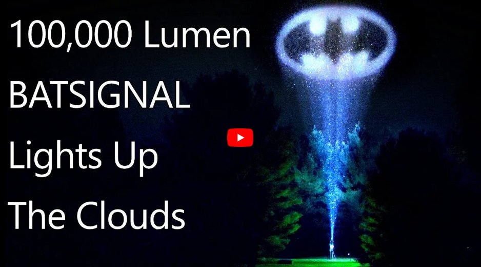 MS18 Flashlight Homemade Batsignal Reaches the Clouds