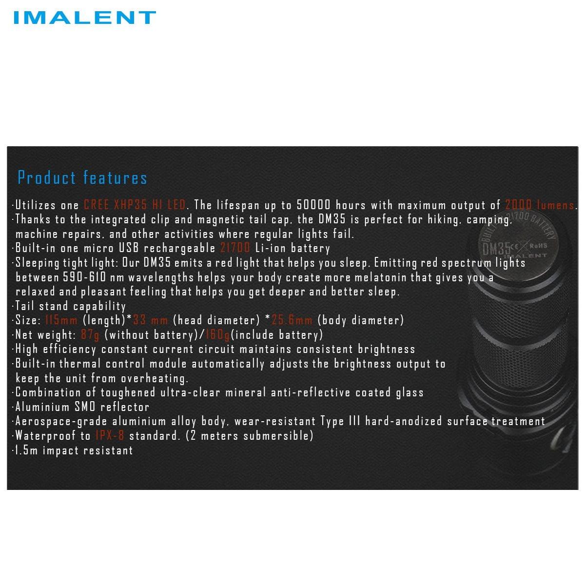 IMALNET DM35 2000 lumens flashlight