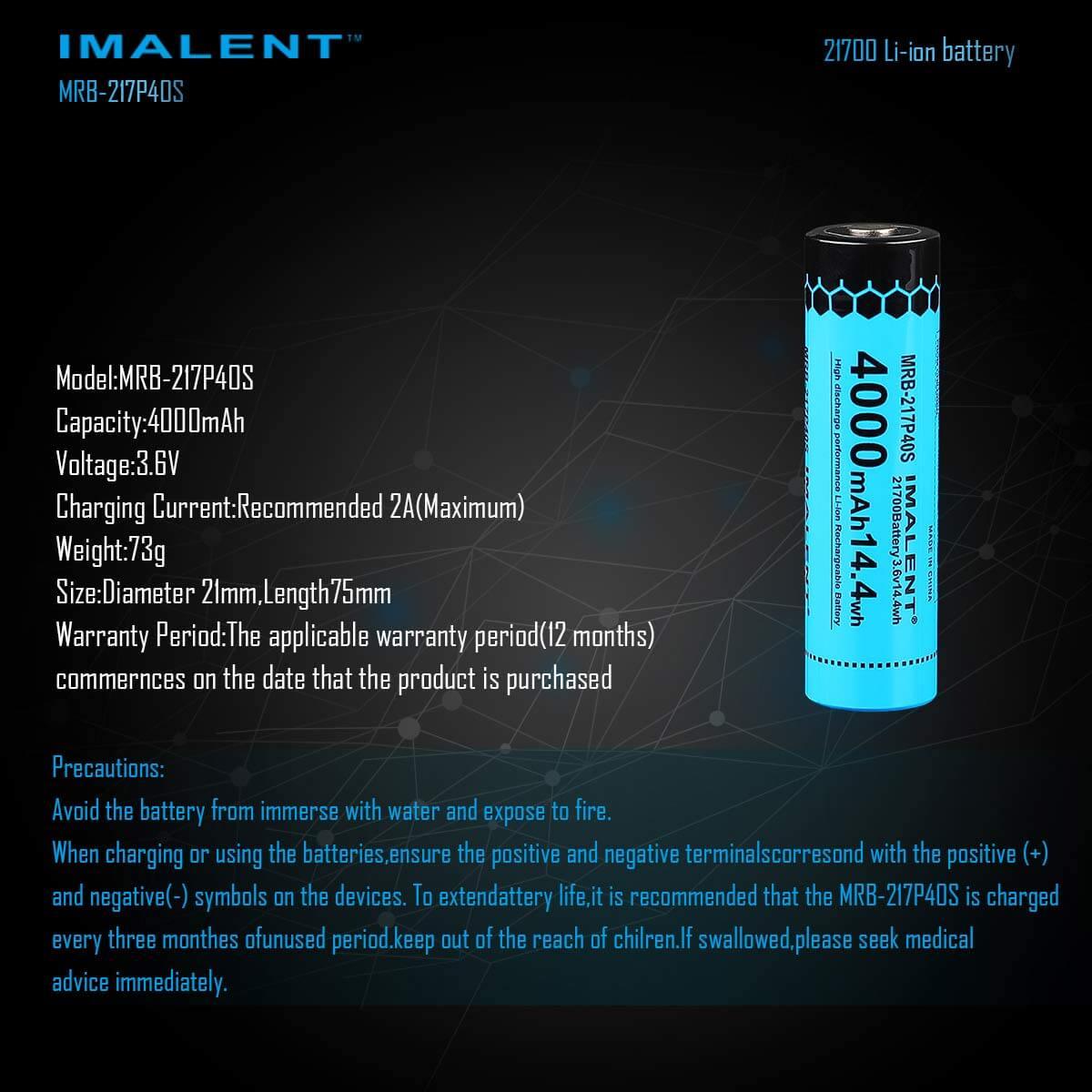 MRB-217P40S High-Capacity 21700 Battery - 4000mAh