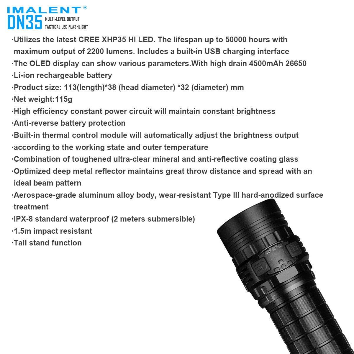 imalentstore - DN35 LED Flashlight - imalentstore - D-series Flashlights
