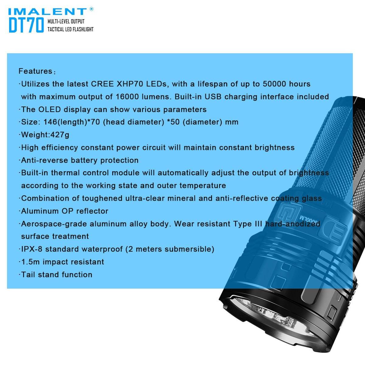 imalentstore - DT70 LED  Flashlight - imalentstore - D-series Flashlights